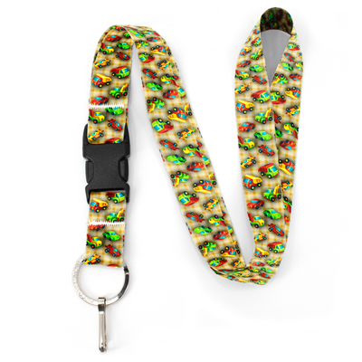 Toy Wheels Yellow Premium Lanyard - with Buckle and Flat Ring - Made in the USA