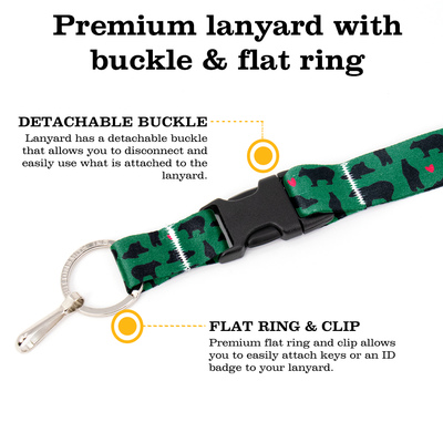 Bear Premium Lanyard - with Buckle and Flat Ring - Made in the USA