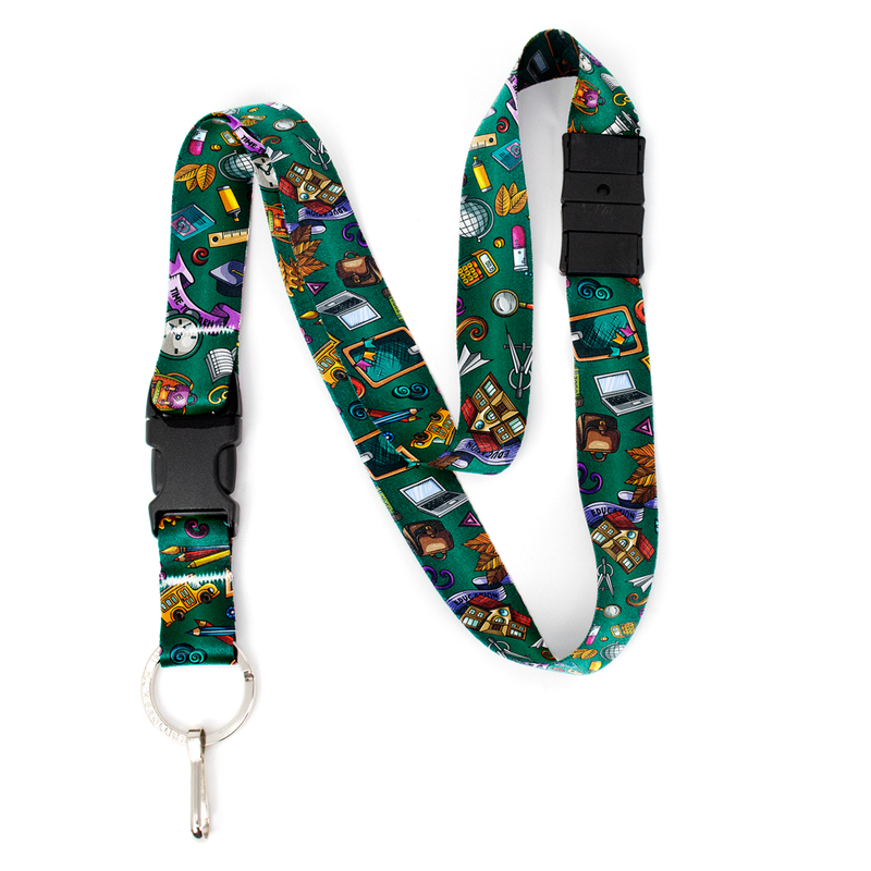 Back 2 School Breakaway Lanyard - with Buckle and Flat Ring - Made in the USA