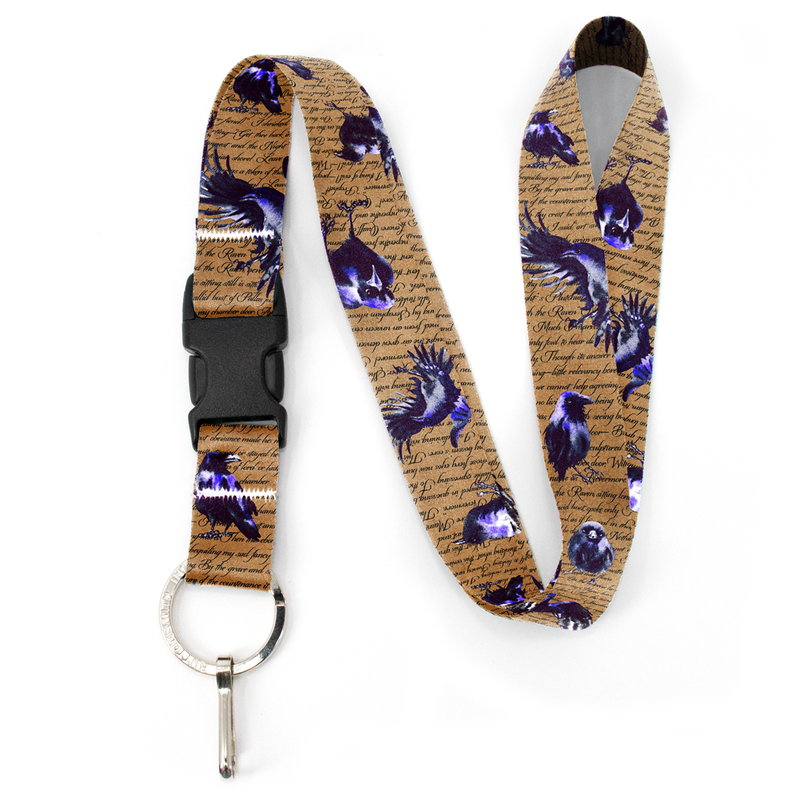 Nevermore Premium Lanyard - with Buckle and Flat Ring - Made in the USA