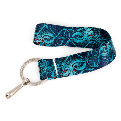 Tentacles Wristlet Lanyard - Short Length with Flat Key Ring and Clip - Made in the USA