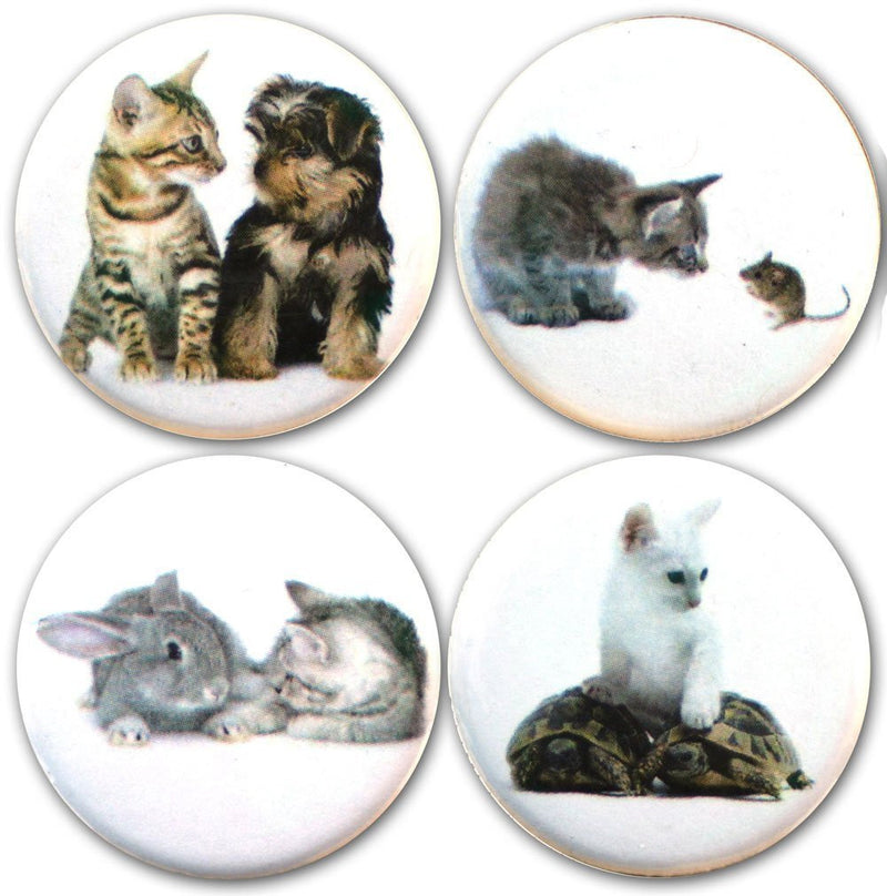 Buttonsmith® Kittens & Friends Tinker Top® Set Made in USA for use with Tinker Reel® Badge Reels - Buttonsmith Inc.
