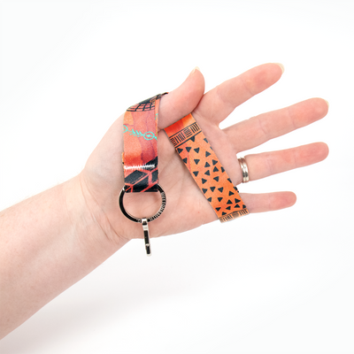 Doodles Wristlet Lanyard - Short Length with Flat Key Ring and Clip - Made in the USA