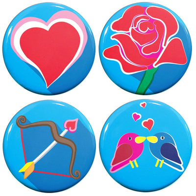 Buttonsmith® Valentines Tinker Top® Set – Made in USA – for use with Tinker Reel® Badge Reels - Buttonsmith Inc.