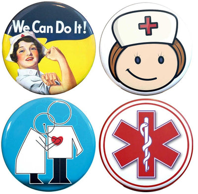 Buttonsmith® Nurse Tinker Top® Set – Made in USA – for use with Tinker Reel® Badge Reels - Buttonsmith Inc.