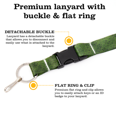 Iguana Premium Lanyard - with Buckle and Flat Ring - Made in the USA