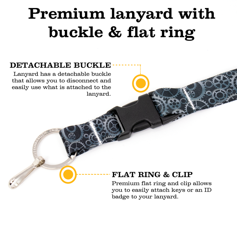 Gearhead Breakaway Lanyard - with Buckle and Flat Ring - Made in the USA