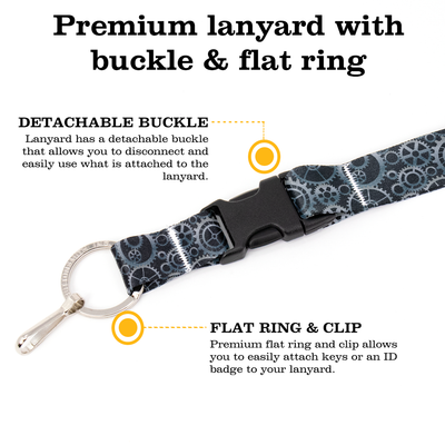 Gearhead Premium Lanyard - with Buckle and Flat Ring - Made in the USA