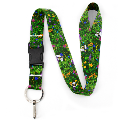 Wildflowers Premium Lanyard - with Buckle and Flat Ring - Made in the USA