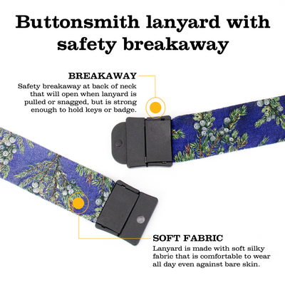 Juniper Breakaway Lanyard - with Buckle and Flat Ring - Made in the USA