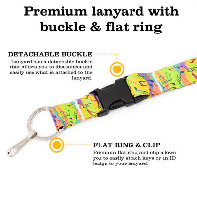 Melody Breakaway Lanyard - with Buckle and Flat Ring - Made in the USA