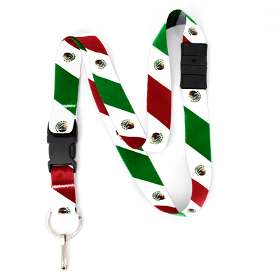 Mexican Flag Breakaway Lanyard - with Buckle and Flat Ring - Made in the USA