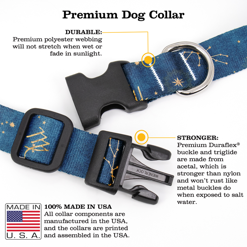 Zodiac Virgo Dog Collar - Made in USA