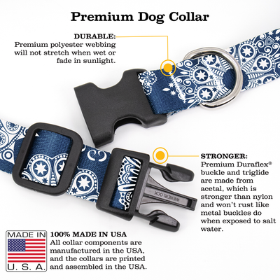 Denim Lace Dog Collar - Made in USA