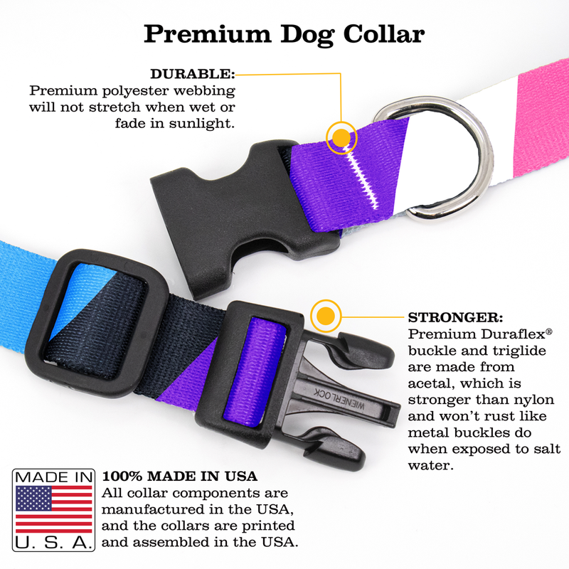 Gender Fluid Pride Dog Collar - Made in USA
