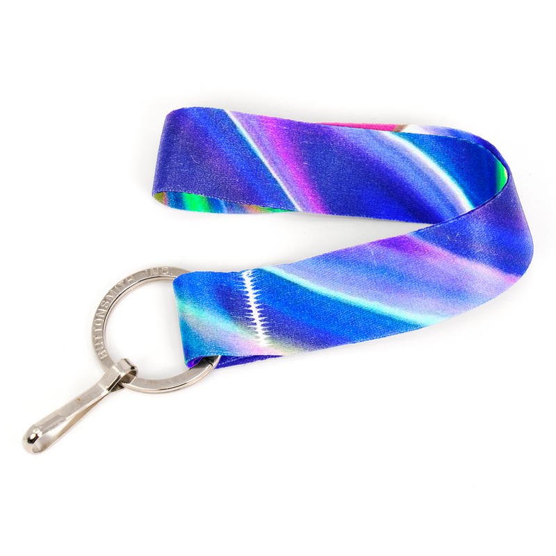 Hologram Wristlet Lanyard - Short Length with Flat Key Ring and Clip - Made in the USA