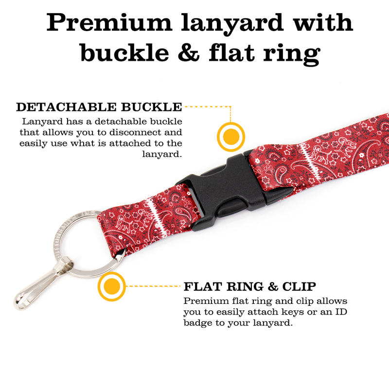Pupaisley Premium Lanyard - with Buckle and Flat Ring - Made in the USA
