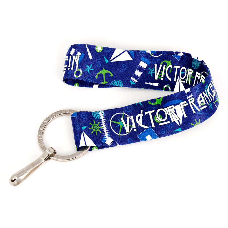 All At Sea Custom Wristlet Lanyard - with Buckle and Flat Ring - Made in the USA