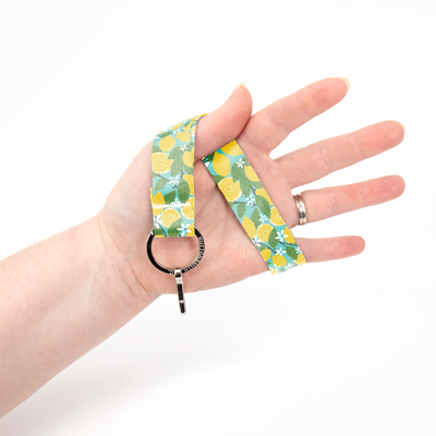 Lemon Grove Wristlet Lanyard - Short Length with Flat Key Ring and Clip - Made in the USA