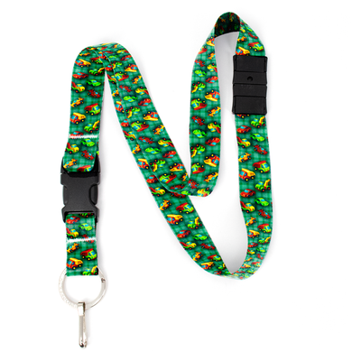 Toy Wheels Green Breakaway Lanyard - with Buckle and Flat Ring - Made in the USA