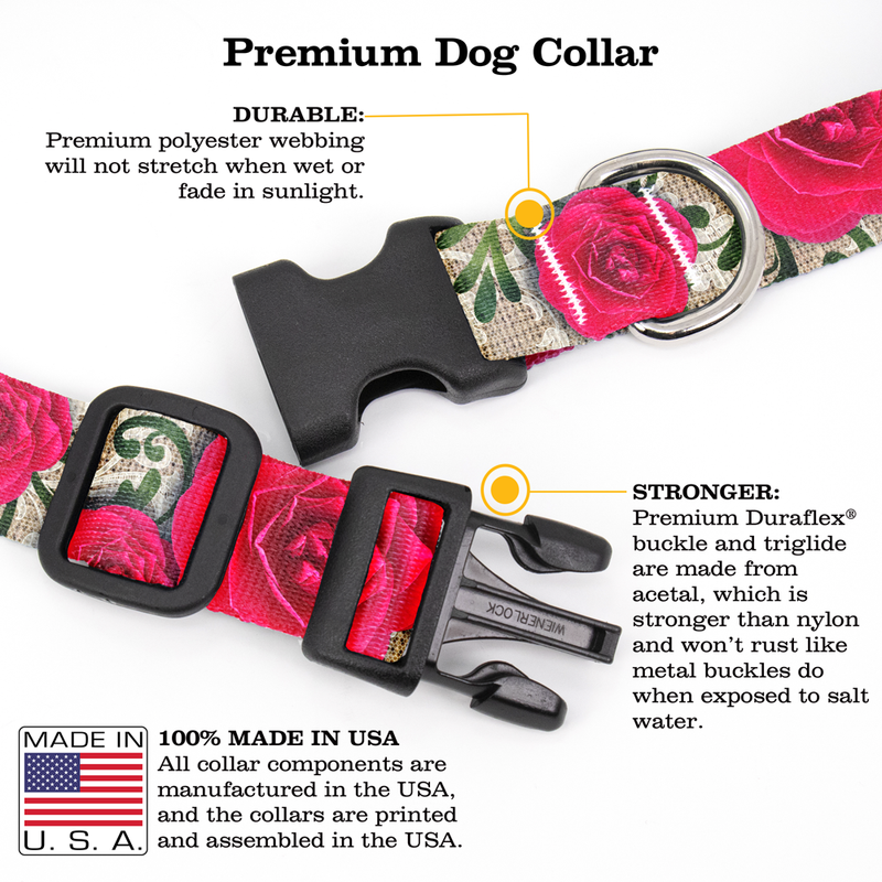 Camilla Lace Dog Collar - Made in USA