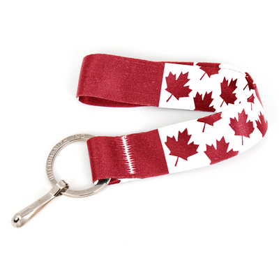 O'Canada Wristlet Lanyard - Short Length with Flat Key Ring and Clip - Made in the USA