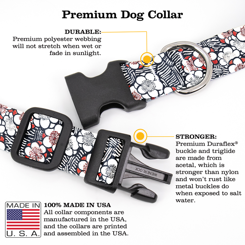 Bijutsu Sekai Floral Dog Collar - Made in USA