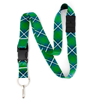 Irvine Plaid Breakaway Lanyard - with Buckle and Flat Ring - Made in the USA