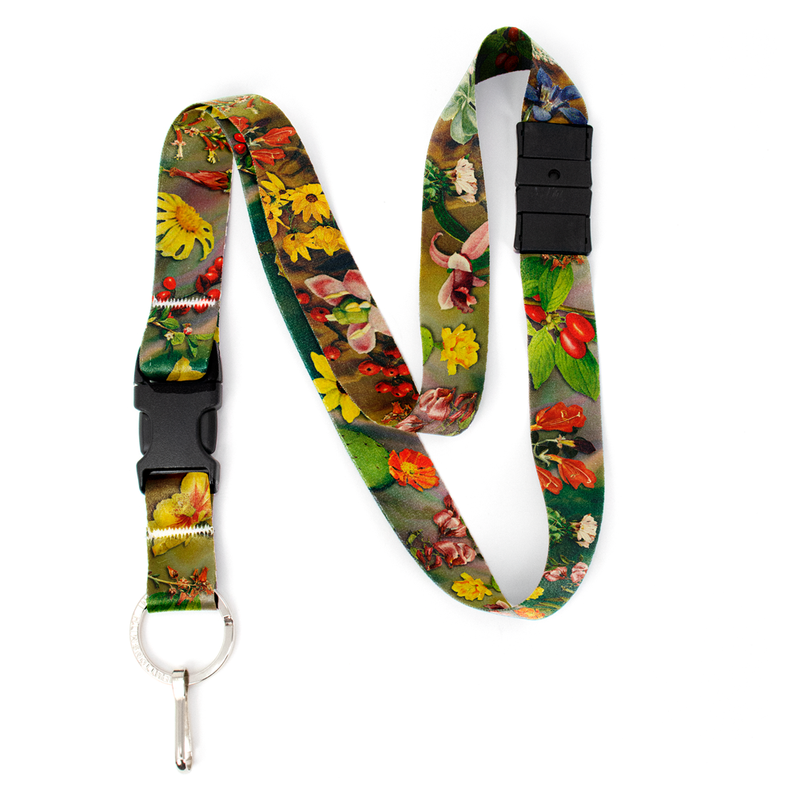 Desert Blooms Breakaway Lanyard - with Buckle and Flat Ring - Made in the USA