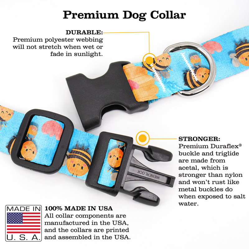 Baby Bumblebee Dog Collar - Made in USA