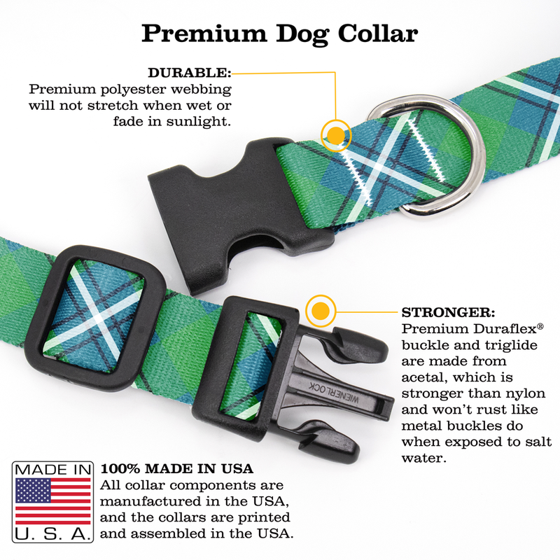 Irvine Plaid Dog Collar - Made in USA