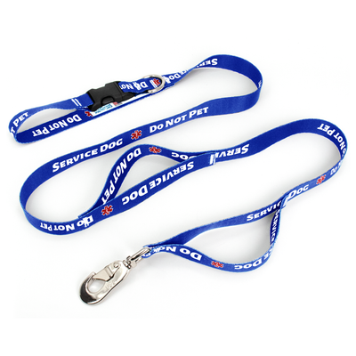 Do Not Pet Blue Fab Grab Leash - Made in USA