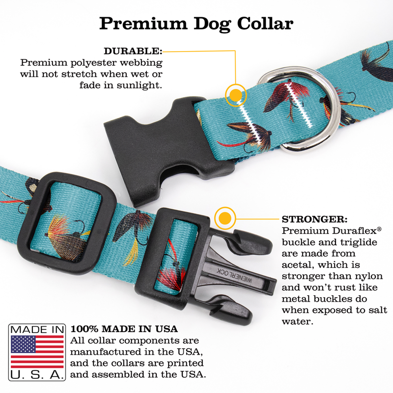 Fly Fishing Dog Collar - Made in USA
