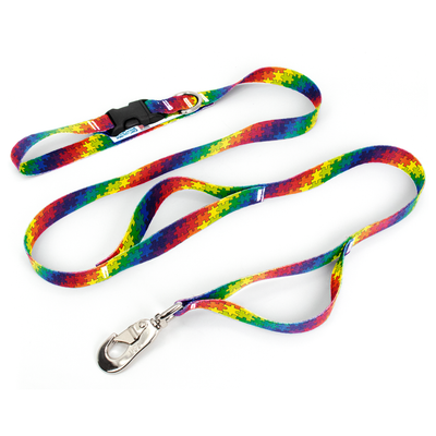 Rainbow Puzzle Fab Grab Leash - Made in USA
