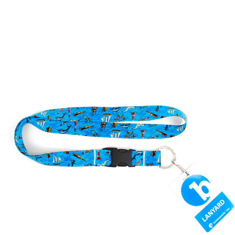 Ocean Breeze Premium Lanyard - with Buckle and Flat Ring - Made in the USA