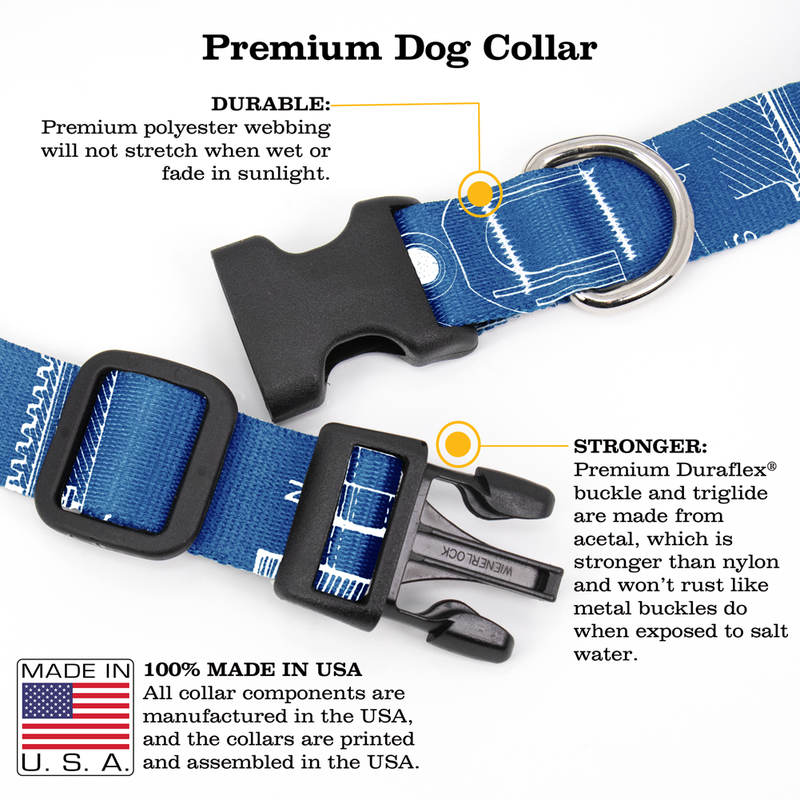 Mechanical Blueprints Dog Collar - Made in USA