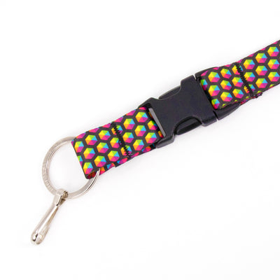 Buttonsmith Rainbow Hexes Lanyard - Made in USA - Buttonsmith Inc.