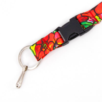 Buttonsmith Tiffany Poppies Lanyard - Made in USA - Buttonsmith Inc.