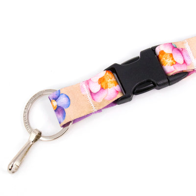 Buttonsmith Watercolor Flowers Breakaway Lanyard - Made in USA - Buttonsmith Inc.