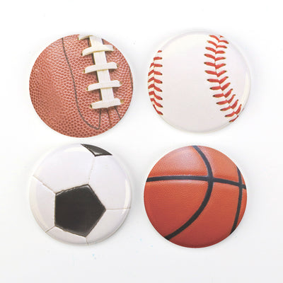 Buttonsmith® Sports Balls 1.25" Magnet Set - Made in the USA - Buttonsmith Inc.