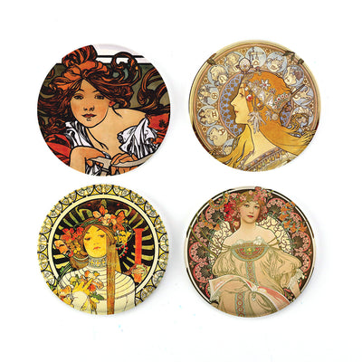 Buttonsmith® Alphonse Mucha Perfecta Tinker Top® Set – Made in USA – for use with Tinker Reel® Badge Reels - Buttonsmith Inc.