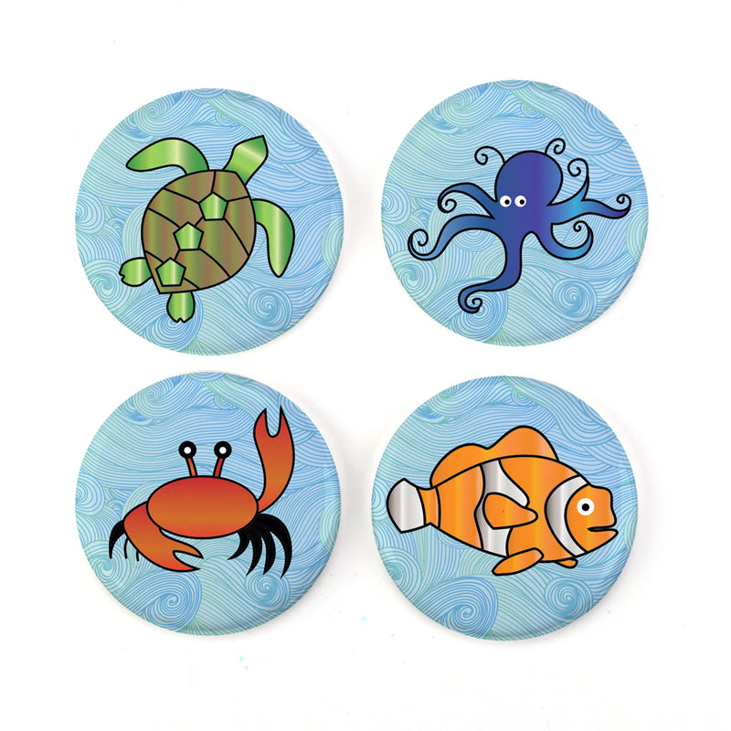 Buttonsmith® Sea Creatures 1.25" Magnet Set - Made in the USA - Buttonsmith Inc.