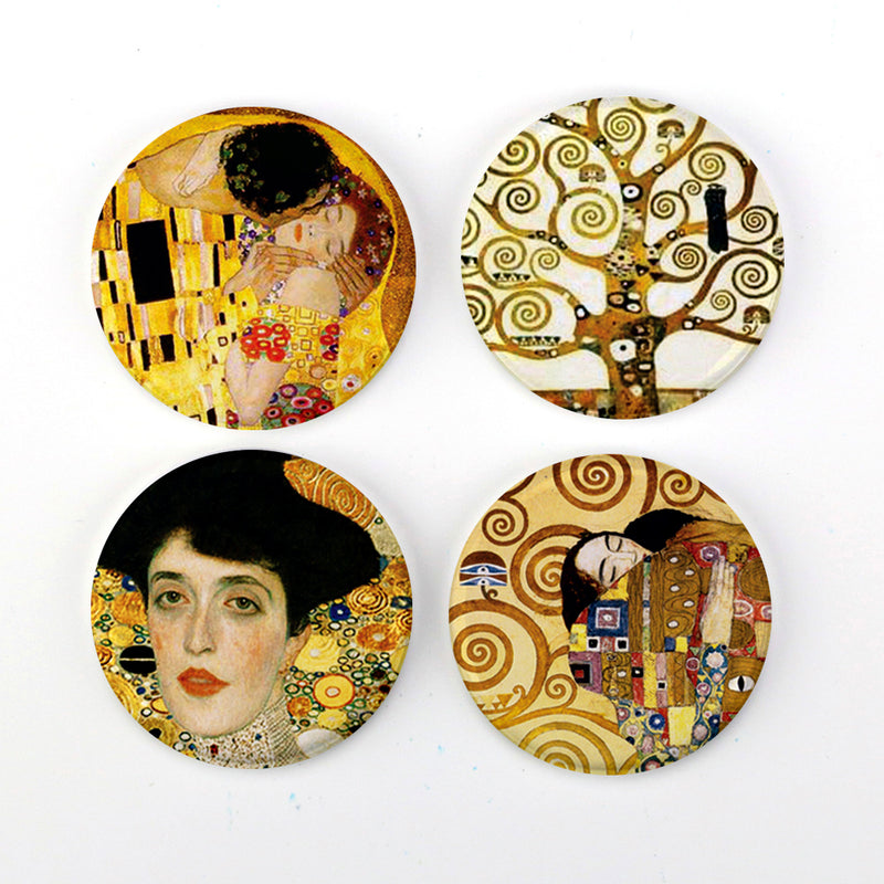 Buttonsmith® 1.25" Gustav Klimt Refrigerator Magnets - Set of 4 - Buttonsmith Inc.