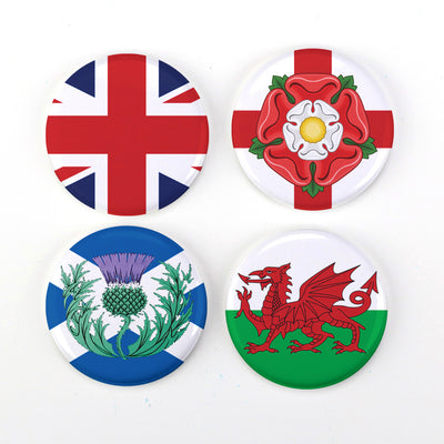 Buttonsmith® UK United Kingdom Anglophile British 1.25" Magnet Set - Made in the USA - Buttonsmith Inc.