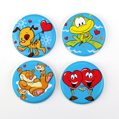 Buttonsmith® Cartoon Love 1.25" Refrigerator Magnet Set - Made in the USA - Buttonsmith Inc.
