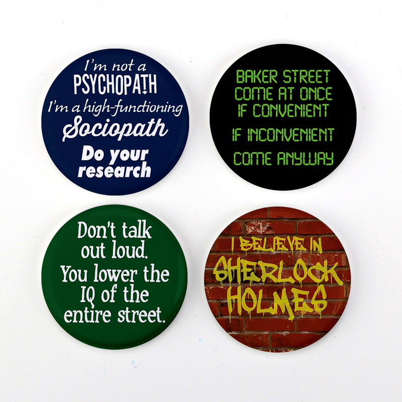Buttonsmith® Sherlock Holmes 1.25" Refrigerator Magnets - Made in the USA - Buttonsmith Inc.