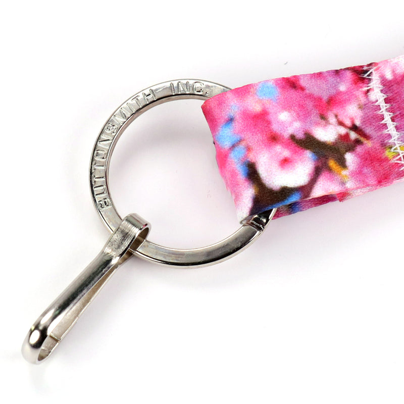 Buttonsmith Cherry Blossoms Photo Breakaway Lanyard - Made in USA - Buttonsmith Inc.