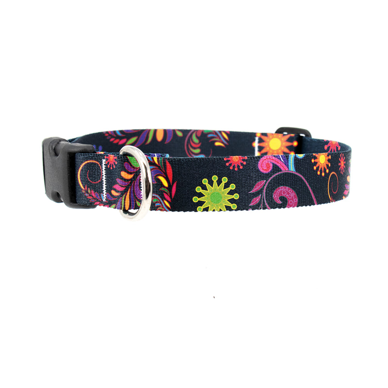 Bright Floral Dog Collar - Made in USA