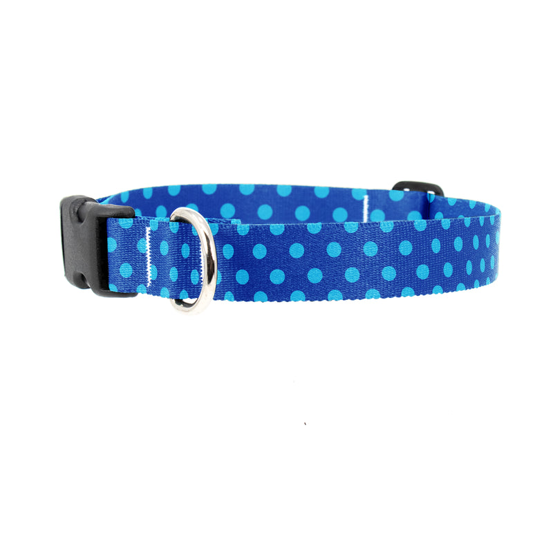 Blue Dots Dog Collar - Made in USA