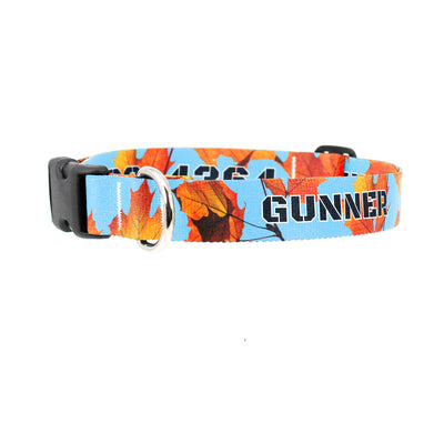 Buttonsmith Fall Leaves Custom Dog Collar - Made in USA